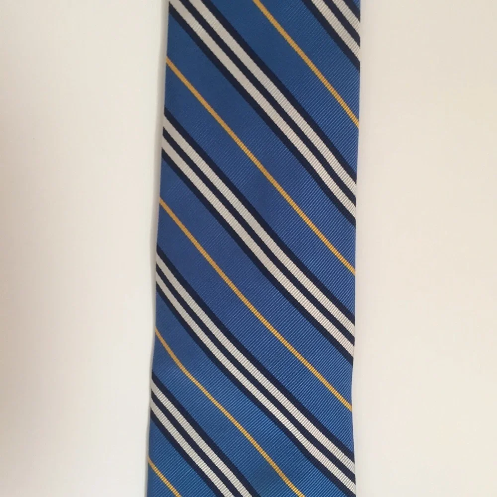 Bruno Piattelli Blue & Yellow Stripe‎ 100% Silk Tie